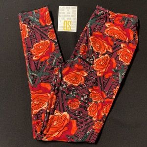 LuLaRoe New OS One Size Floral Leggings NWT